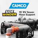 Camco Sidewinder 15-Ft RV Sewer Hose Support - Features Flexible Telescoping Design for Avoiding Obstacles & Deep Cradles Secure RV Sewer Hose - Out-of-The-Box Ready & Folds for RV Storage (43043)