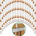 Assembled Crystal Beaded Door Curtain, Door String Beads Curtains for Doorways Hippie Window Closet Door Way Bead Hangings Curtain (Yellow, 25 Strings)
