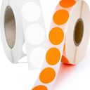 White and Orange Dot Stickers Round Circle Colored Coding Labels Garage Yard Sale Dot Stickers for Toddlers, Classroom，Office