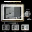 Snowdool LED Bathroom Mirror, 24"x36" with Front and Backlit, Anti-Fog, Bathroom Vanity Mirror for Wall, Memory Function, Stepless Dimmable, Tempered Glass (Horizontal/Vertical)