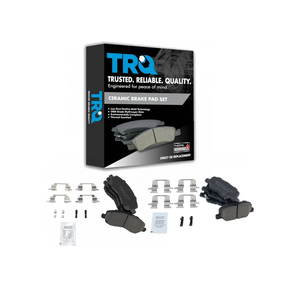 TRQ Front and Rear Brake Pad Set Ceramic Compatible with 2014-2019 Mitsubishi Outlander 2013-2024 Outlander Sport