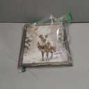 Christmas Wall Decor Vintage Framed Reindeer Oil Painting Winter canvas Print Deer Picture Christmas Home Decoration (14"L x 11"W)