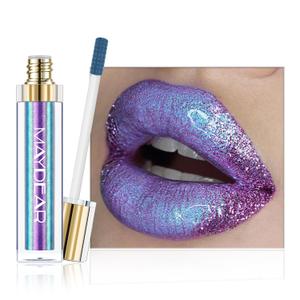 Maydear Chameleon Lipstick, High Pigmented for Women Metallic Shine Lip Gloss, Full-Coverage Multichrome Long Lasting Rainbow Makeup, Blue Purple (#4)