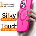 CANSHN Magnetic Compatible with iPhone 16 Pro Max Case [Compatible with Magsafe] [Translucent Matte] Slim Thin Shockproof Protective Bumper Phone Case Cover 6.9 Inch - Hot Pink