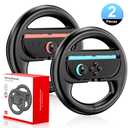 CloudValley Steering Wheels for Nintendo Switch 2 (2025) JoyCons, Racing Wheels for Mario Kart 8 Deluxe, NS2 Racing Games Accessories with Ergonomic Non-Slip & Easy to Install (2 Packs Black)