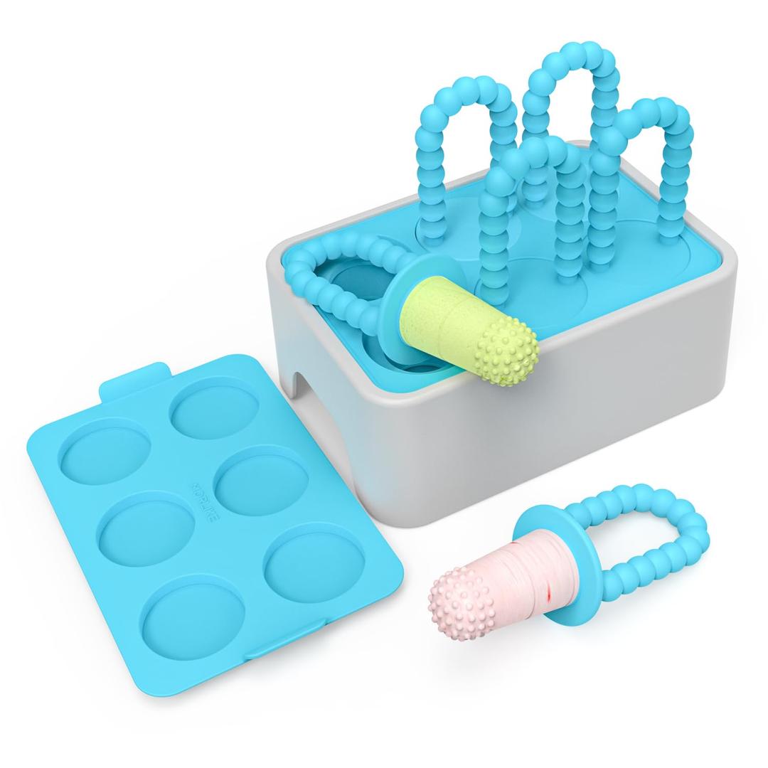 Morlike Baby Tiny Pops, 100% Silicone Popsicle Mold for Infants 4 Months +, Breastmilk Ice Pop Molds Teethers for Teething Relief, Baby Essentials, BPA Free & Dishwasher Safe (Mint)