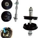 2 Set Balance Bike Wheel Hub Axle Repair Front Rear Sealed Bearing Nuts 55mm Bracket Caps Protective Cover with Solid Shaft Lever Skewer for No Pedal Kids Training Bicycle Push Bikes