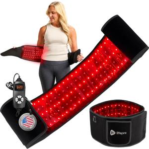 Lifepro Red Light Therapy Belt - 660nm & 850nm Near Infrared & Red Light Therapy for Body, Relaxing Muscle, Inflammation, Improve Circulation (Black - Lite)