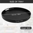 FramePro Large Round Wooden Coffee Table Trays 20" - Multi-Functional Home Decor Ottoman Serving Platter Black