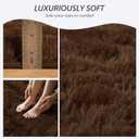 Runner Rug for Bedroom, 2x6 Soft Shag Fluffy Area Rugs for Girls Boy's Room, Plush Shaggy Carpet with Non-Slip Bottom for Living Room Dorm, Brown