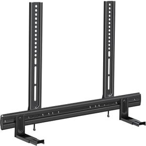 Mounting Dream Soundbar Mount, Heavy Duty Soundbar Wall Mount for Sound Bars with Holes/Without Holes Up to 26.5 LBS, Soundbar Bracket Height Adjust, No-Slip Base Holder Extends 3.44-6.06, MD5428