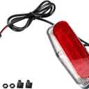 Ebike Rear Tail Light,6V-60V LED Warning Light High Brightness Tail Brake Light with Waterproof SM Connector&38.3" Cable Length Electric Bike Accessories for BAFANG Mid Motor and hub Motor