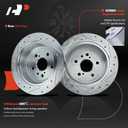A-Premium 11.46 inch (291mm) Rear Drilled and Slotted Disc Brake Rotors Compatible with Select Toyota Models - Sienna 2004-2006 3.3L, 2007-2010 3.5L, 2-PC Set