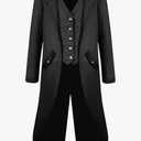 H&ZY Men's Steampunk Vintage Tailcoat Jacket Gothic Victorian Frock Coat Uniform Halloween Costume Size S