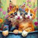 Newsight Paint by Numbers for Adults & Kids & Beginners DIY Acrylic Painting Gift Kits (Cat Couple, 20" Wx16 L)
