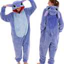 Fitted Unisex Adult Onesie Pajamas, Halloween Sherpa Cosplay One Piece Costume Suit for Womens Mens Gifts L/XL