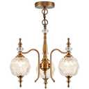 TLOLGT Vintage Pendant Light Fixtures, 3Light Chandeliers for Kitchen Antique Gold Glass Pendant Lighting Matte Brushed Brass Finish with Crystal Glass Shade for Farmhouse Hotel Kitchen Island