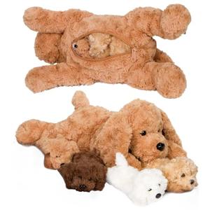 PixieCrush Adopt Me Dog Stuffed Animals for Girls Ages 3 and Up - Plush Labradoodle Dog Pillow with 4 Surprise Puppies Inside - Soft Puppy Toys for Kids - Cute Dogs Plush Set for Imaginative Play