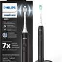 Philips Sonicare 4100 Rechargeable Electric Toothbrush, with Pressure Sensor, 2 Intensity Settings, SmarTimer and QuadPacer, 14-Day Battery Life, Black, Model HX3681/24