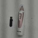 Ear and Nose Hair Trimmer Clipper - 2025 Professional Painless Eyebrow & Facial Hair Trimmer for Men Women, Battery-Operated Trimmer with IPX7 Waterproof, Dual Edge Blades for Easy Cleansing Pink