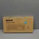 Wireless Keyboard and Mouse Combo, MARVO 2.4G Ergonomic Wireless Computer Keyboard with Phone Tablet Holder, Silent Mouse with 6 Button, Compatible with MacBook, Windows (Sakura Pink)