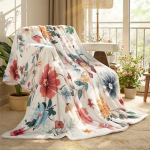 Lahome Rerto Fleece Blanket for Women Boho Bedroom Decor, Small Throw Blanket for Couch Bed Chair Cover, Decorative Fleece Blanket Throws Mom Gift Vintage Home Decor, Bohemian Colorful 50x60