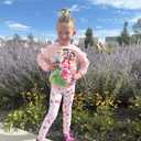 Disney Princess Girls Outfit ：Ruffle Long Sleeve Sweatshirt and Print Leggings Cute Cartoon Pullover and Pants Set for Fall Toddlers 2 Piece Girls Clothes for Back to School Gift Light Pink 5-6T