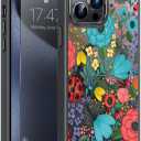 Goodon for iPhone 15 Pro Case with Privacy Screen Protector, Compatible with Magsafe, Shockproof Translucent Matte Cover - Cute Floral Design Phone Case for Women and Girls - Colorful Flower Garden