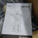 Feandrea Cat Tree, 59.5-Inch Tall Cat Tower, Plush Multi-Level Condo with 5 Scratching Posts, 2 Perches, 2 Caves, Hammock, 2 Pompoms, Smoky Gray UPCT192G01