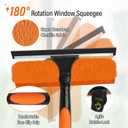 26FT High Window Cleaning Kit with Pole,2 in 1 Window Squeegee,5-20FT Professional Window Clean Pole Kit(2 Squeegee & 2 Microfibre Cloths),180Rotatable Squeegee for Indoor/Outdoor High Windows