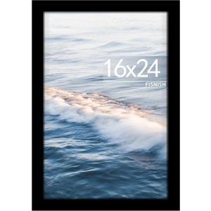 16x24 Picture Frame, Classic Black 16 x 24 Poster Frame for Horizontal or Vertical Wall Mounting, 1 Pack