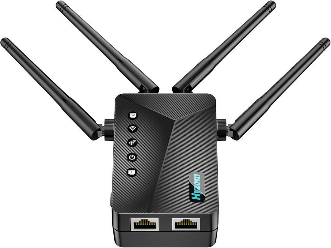 WiFi Extender Signal Booster for Whole Home - 9K Sq.Ft Coverage with4 Antennas | 70% Faster Internet Booster w/Ethernet Port, Easy Setup Wireless Repeater