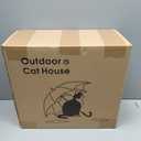 Outdoor Cat House Heated for Outside Winter 100% Waterproof Oxford Tarpaulin with Safe Escape Door and 5" Elevated Base with Heater for Feral Barn Cat Kitty (26x20x14)