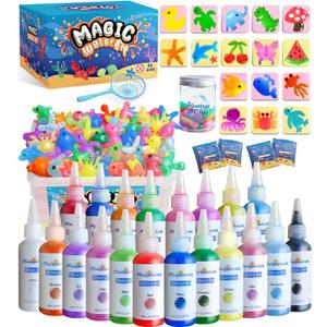 Magic Water Elf Toy Kit - Magic Gel Water Pets with Aquarium Bottle - Make Your Own Squishies Crafts Toys - Crafts Kit for Kids Christmas Gifts Birthday for Girls Boys Age 6 7 8 9 10 Years Old 
