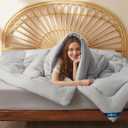 Bedsure Comforter Duvet Insert - Quilted Comforters Twin Size, All Season Duvet, GentleSoft Down Alternative Bedding, with 8 Tabs, Gifts for Women/Men, Light Grey, Twin 88 x 68 Inches