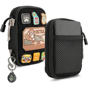 Mighty Pouch - Nylon EDC Pocket Organizer with Patches & D-Ring, Multitool Organizer for EDC Gears