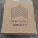 Dog Playpen, 32 in(H) Pet Fence Outdoor for Rv Camping, Garden Fence Animal Barrie for Yard, Total 16 Panels with Gate 37.3Ft(L) Black Metal Temporary Fencing
