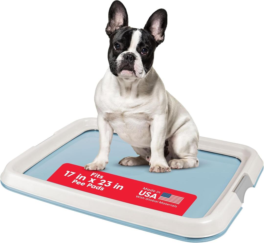 IRIS USA Pee Pad Holder, Fits 17x23 Pads, Blue, Made in USA
Dog Training Pad Holder, Holds Pads in Place, Leakproof Design, Secure Latches, Non-Skid Feet, Easy Clean Surface