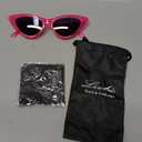 livho Retro Vintage Narrow Cat Eye Sunglasses for Women Clout Goggles Plastic Frame (Barbie Powder)