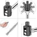 MAXPOWER 1/2-Inch Drive 24" Breaker Bar with 125mm Extension Bar, and 3- piece Sockets Including 17 mm, 19 mm, and 21 mm