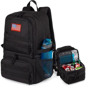 Tactical Double Deck Cooler Backpack for Men,Large Lunch Backpack with 2 Compartment,Soft Cooler Bag