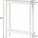 Small Console Table with Shelf Little Narrow Entryway Table Skinny Thin High Tall Display Stand for Entry Hall Hallway, Foyer, as Eextension for Long Behind Couch Sofa Table/Kitchen Countertop, White