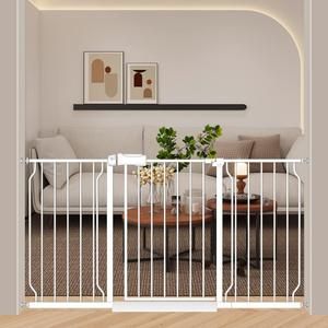 57.5-62 Inch Extra Wide Baby Gates for Stairs Doorways Pressure Mount No Drill Dog Pet Gate Automatic Close Child Safety Gate for Toddler Kids Pets (57.48"-62.20"/146-158cm)