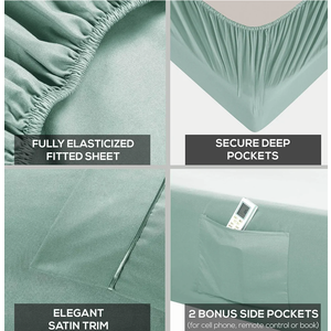 Mueller UltraTemp 1 PC Queen Sheet - Ultra-Soft Luxury Series, Cooling & Breathable Hotel Luxury Bed Sheet, Deep Pocket Wrinkle-Free Oeko-TEX, Light Teal