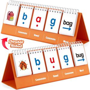 Aizweb CVC Word Games,Phonics Games Flash Card for Preschool Kindergarten Classroom,Learn to Read,Reading Manipulative Spelling Educational Toy Learning Activity Speech Therapy Teacher School Supplies
