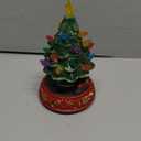 innodept12 Lighted Christmas Tree with Rotating Train - Prelit Tabletop Ceramic Small Tree Decor Animated Christmas Train with Top Star & Bulbs for Best Xmas Decoration