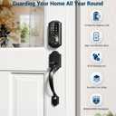Veise VE06-H Smart Front Door Lock Set, App Control, Keyless Entry Deadbolt with Lever Handle, Electronic Digital Touchscreen Keypad, Auto Lock, Easy Install, Matte Black