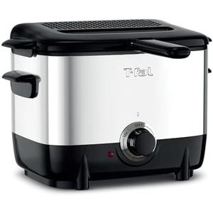 T-fal Mini Deep Fryer, Stainless Steel Deep Fryer with Basket, 1 Liter, Versatile Temperature Control, 900 Watts, Temperature Control, Easy to Clean, Black