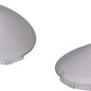 2 x Hub Cap Covers for semi Trucks, 4 Even notches, Lips: 7/16", Mirror Finished L304 Stainless Steel, 2 PCS Pack (Point, Chrome Metal)