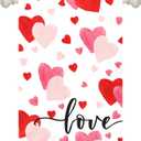 Love Heart Garden Flag Valentine House Banner Red And Pink Hearts Large Garden Flags Polyester Double Sided Anniversary Wedding Sweety Yard Sign for Spring Home Outdoor Decor 28 x 40 Inch